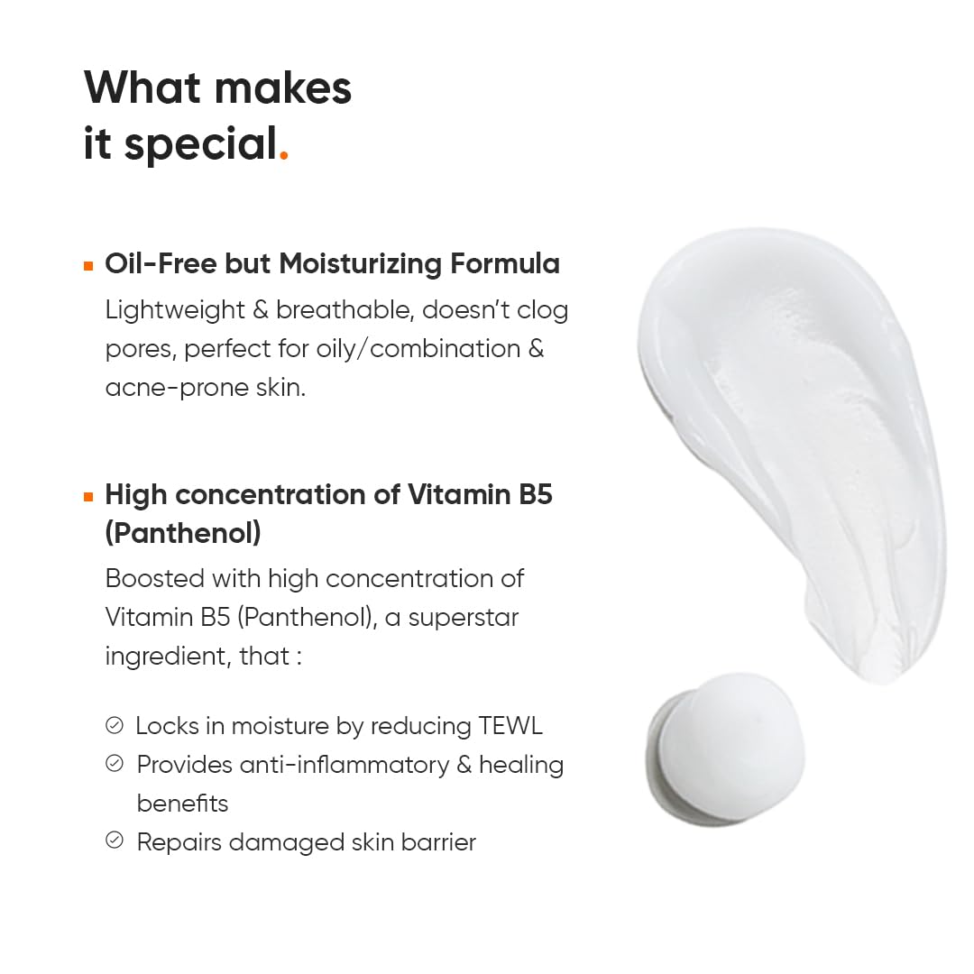 Minimalist Vitamin B5 10% Oil-Free Moisturizer for Face, Lightweight Gel Moisturizer for Oily & Combination Skin, Barrier Repair Face Cream with Glycerine 30gm - Image 3